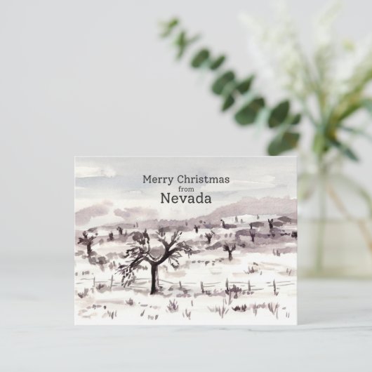 Frohe Weihnachten aus Nevada Joshua Tree Winter (Stehend Vorderseite)