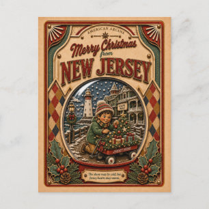 Frohe Weihnachten aus New Jersey Vintage-Schneekug