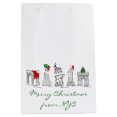 Frohe Weihnachten aus New York City Holiday Mittlere Geschenktüte (Vorderseite)