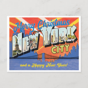 Frohe Weihnachten aus New York City Vintag Postkarte