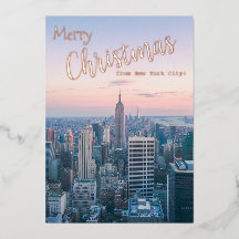 Frohe Weihnachten aus New York Skyline Family Foto