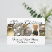 Frohe Weihnachten aus New Zuhause Collage Begleitkarte (Stehend Vorderseite)