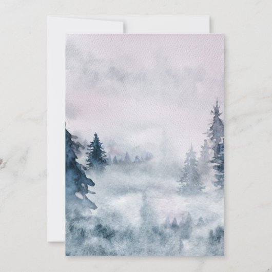 Frohe Weihnachten aus New Zuhause Misty Winter For Ankündigung (Rückseite)