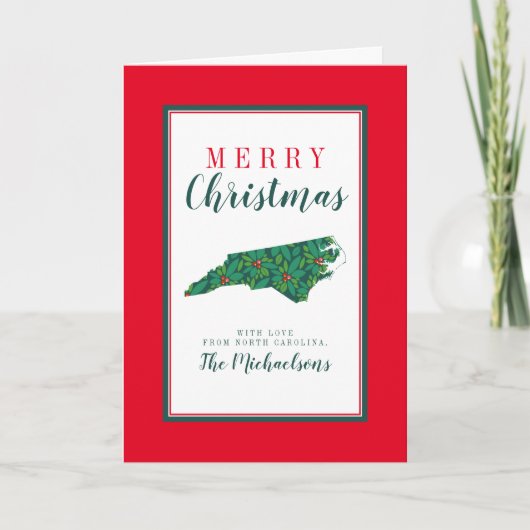 Frohe Weihnachten aus North Carolina Karte (Vorderseite)
