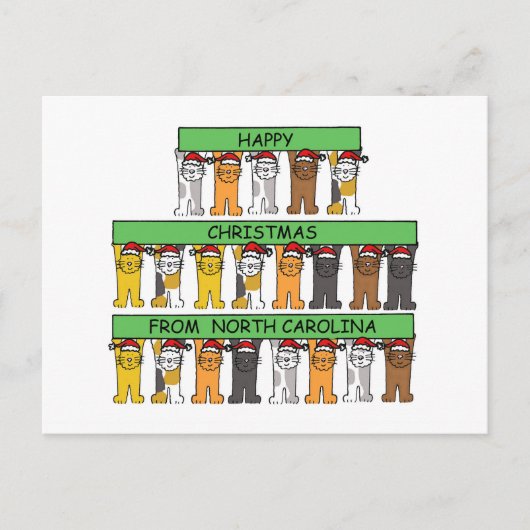 Frohe Weihnachten aus North Carolina, Katzen. (Vorderseite)
