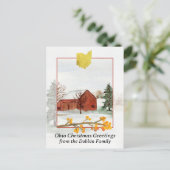 Frohe Weihnachten aus Ohio Red Barn Personalisiert (Stehend Vorderseite)
