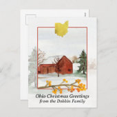 Frohe Weihnachten aus Ohio Red Barn Personalisiert (Vorne/Hinten)