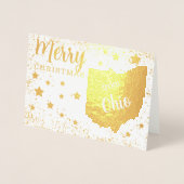 Frohe Weihnachten aus Ohio Staat Foto Folienkarte (Vorderseite)