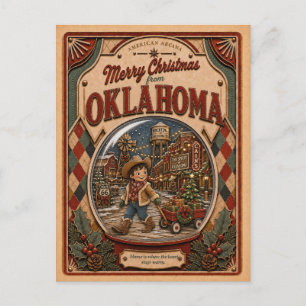 Frohe Weihnachten aus Oklahoma Vintage-Schneekugel