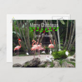 Frohe Weihnachten aus Orlando - rosa Flamingos (Vorne/Hinten)