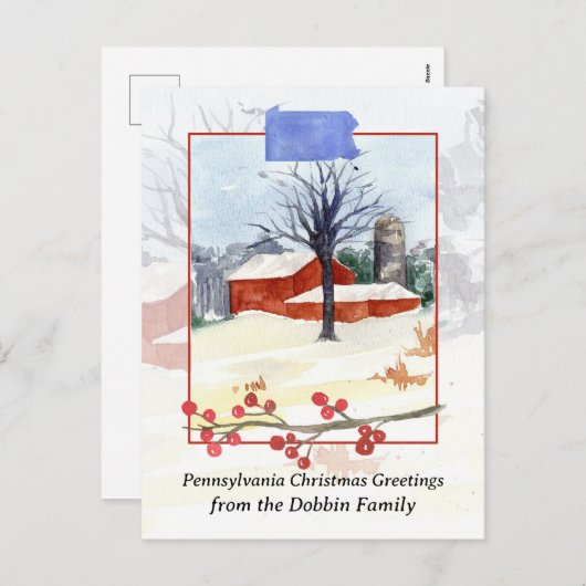Frohe Weihnachten aus Pennsylvania Barn Personaliz (Vorne/Hinten)
