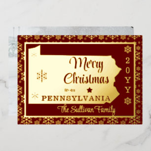 Frohe Weihnachten aus Pennsylvania Staat   FOTO Folien Feiertagskarte