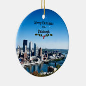 Frohe Weihnachten aus Pittsburgh Keramikornament (Rechts)