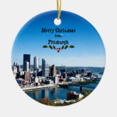 Frohe Weihnachten aus Pittsburgh Keramikornament (Vorne)