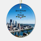 Frohe Weihnachten aus Pittsburgh Keramikornament (Links)