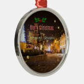 Frohe Weihnachten aus Poprad, Slowakei Ornament Aus Metall (Rechts)