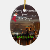 Frohe Weihnachten aus San Diego Keramik Ornament (Vorne)