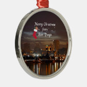 Frohe Weihnachten aus San Diego Ornament Aus Metall (Rechts)