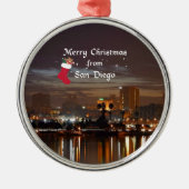 Frohe Weihnachten aus San Diego Ornament Aus Metall (Vorne)