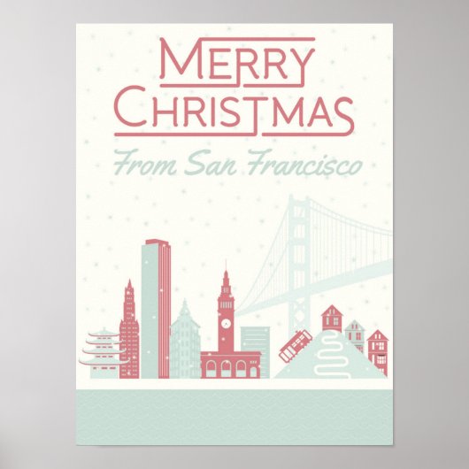 Frohe Weihnachten aus San Francisco Poster (Vorne)