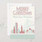 Frohe Weihnachten aus San Francisco Postkarte (Vorne/Hinten)