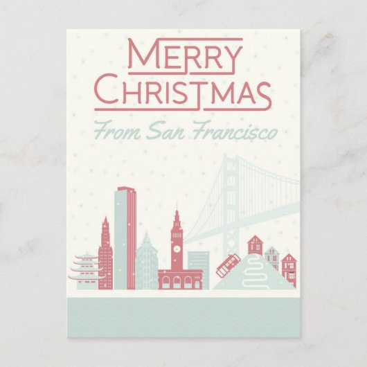 Frohe Weihnachten aus San Francisco Postkarte (Vorderseite)