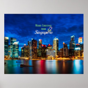 Frohe Weihnachten aus Singapur Poster