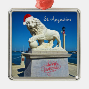 Frohe Weihnachten aus St. (Saint) Augustine Florid Ornament Aus Metall