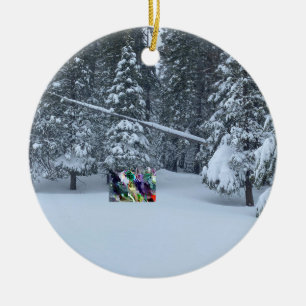 Frohe Weihnachten aus Tahoe City! Keramik Ornament