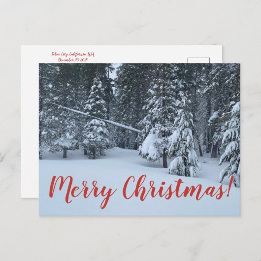 Frohe Weihnachten aus Tahoe City! Postkarte (Vorne/Hinten)