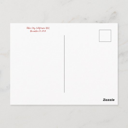 Frohe Weihnachten aus Tahoe City! Postkarte (Rückseite)
