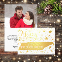 Frohe Weihnachten aus Tennessee Staat Kontur Foto