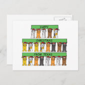 Frohe Weihnachten aus Texas Cartoon Katzen (Vorne/Hinten)