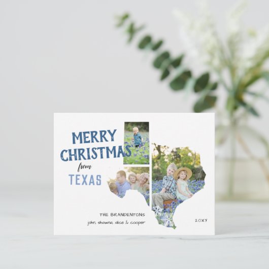 Frohe Weihnachten aus Texas Three Foto Postcard Postkarte (Stehend Vorderseite)