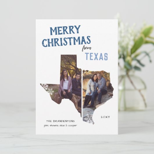 Frohe Weihnachten aus Texas Wir haben uns bewegt (Stehend Vorderseite)