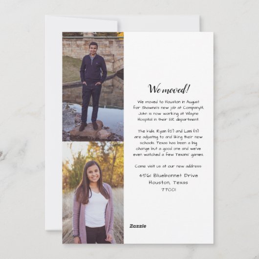 Frohe Weihnachten aus Texas Wir sind umgezogen (Rückseite)