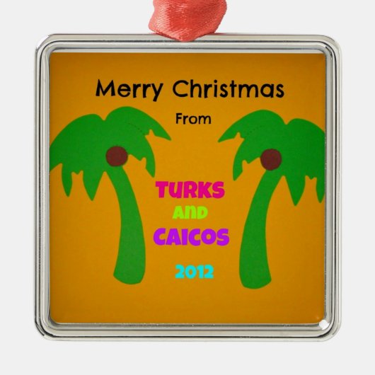 Frohe Weihnachten aus Turks und Caicos 2012 Ornament Aus Metall (Vorne)