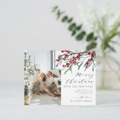 Frohe Weihnachten aus unserem neuen Zuhause Foto M Ankündigungspostkarte (Stehend Vorderseite)