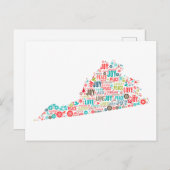 Frohe Weihnachten aus Virginia Postkarte (Vorne/Hinten)