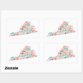 Frohe Weihnachten aus Virginia Rechteckiger Aufkleber (Blatt)