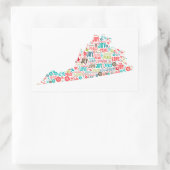 Frohe Weihnachten aus Virginia Rechteckiger Aufkleber (Tasche)