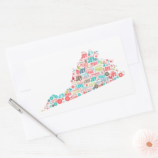 Frohe Weihnachten aus Virginia Rechteckiger Aufkleber (Umschlag)