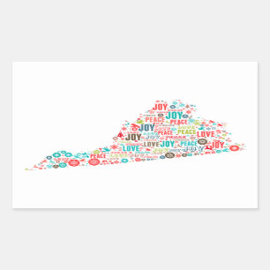 Frohe Weihnachten aus Virginia Rechteckiger Aufkleber