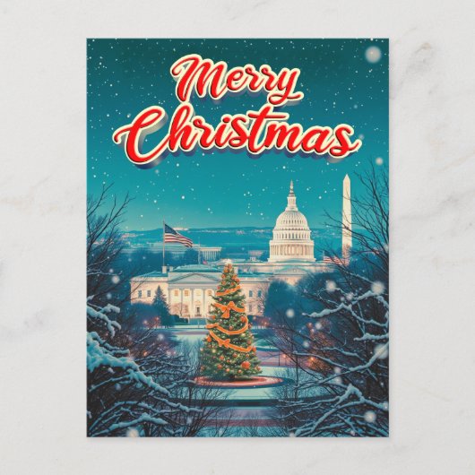 Frohe Weihnachten aus Washington DC Vintag Retro (Vorderseite)