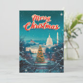 Frohe Weihnachten aus Washington DC Vintag Retro (Stehend Vorderseite)