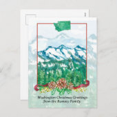 Frohe Weihnachten aus Washington Mt. Rainier Snow (Vorne/Hinten)