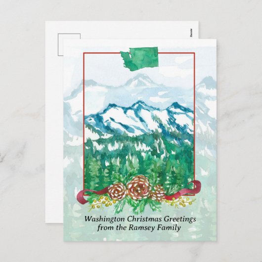 Frohe Weihnachten aus Washington Mt. Rainier Snow (Vorne/Hinten)