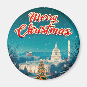 Frohe Weihnachten aus Washington Vintag Retro Magnet