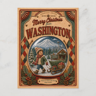 Frohe Weihnachten aus Washington Vintage-Schneekug