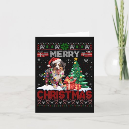 Frohe Weihnachten Australian Shepherd Dog Lover Ug Karte (Vorderseite)